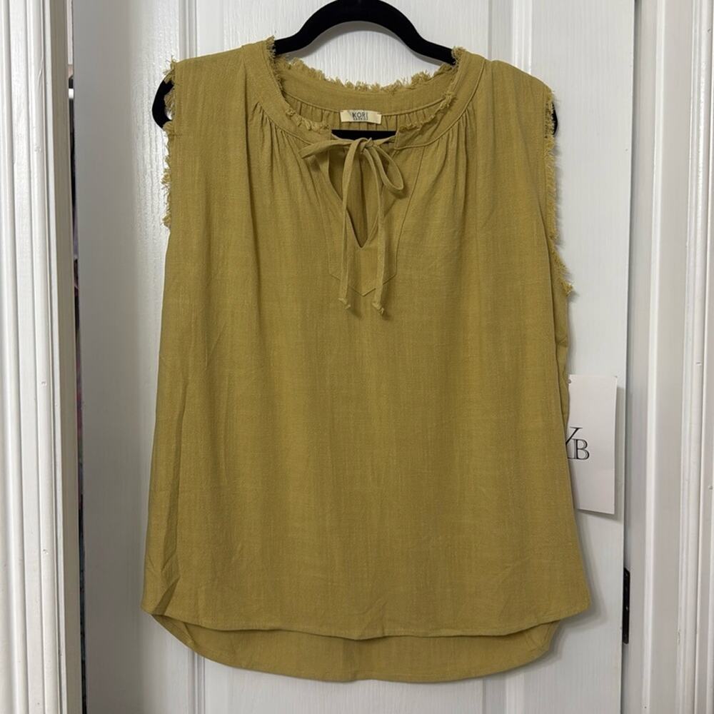 Kori America French sleeves sleeveless top size S.